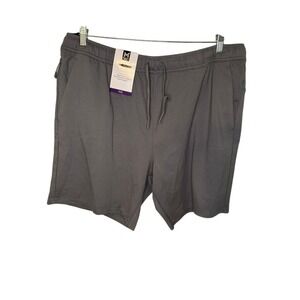 Members Mark Luxe XXL Gray Shorts 9 Inch Inseam Elastic‎ Waist Zipper Pocket NWT